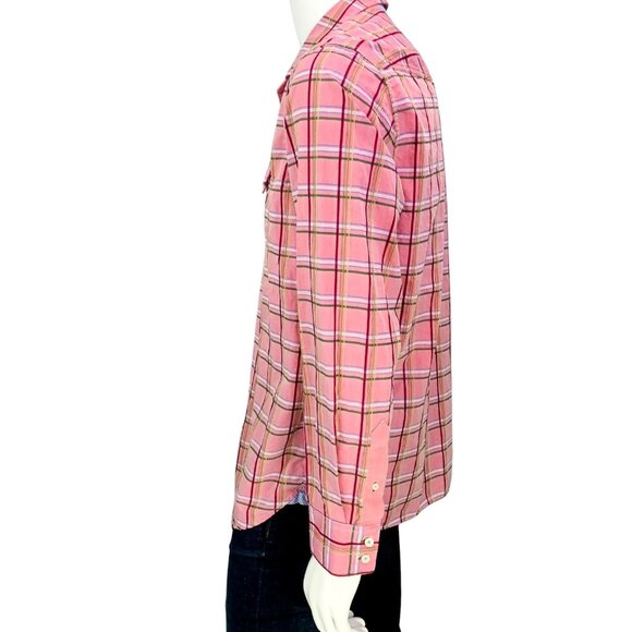 Tommy Bahama Jeans Mens Shirt Island Modern Fit Pink Plaid Long Sleeve Size L - Picture 6 of 15